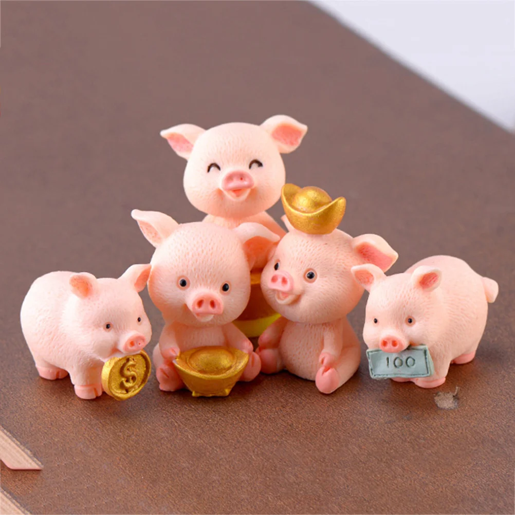 

Resin Decor Miniature Crafts Pigspiggy Ornament Desktop Figure Lanscape Bonsai Animal Diy Figurines Car Decoration Cake Cute