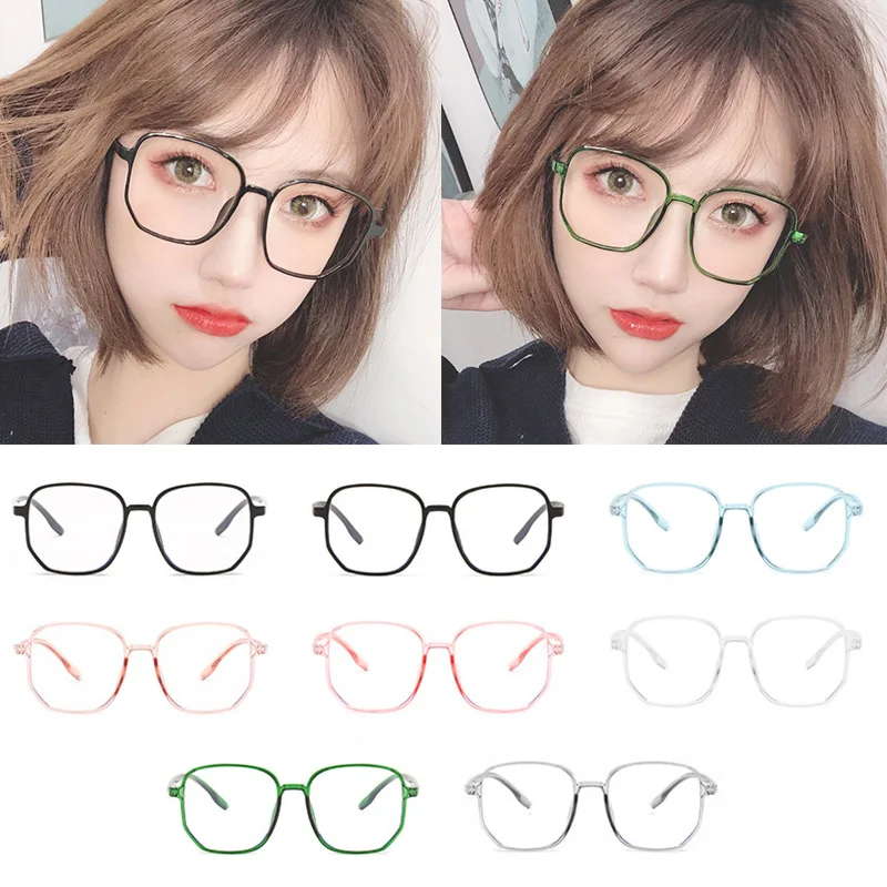 

Модные очки с защитой от синего света, плоские зеркальные очки для чтения, Polygons, без макияжа, артефакты, тренды