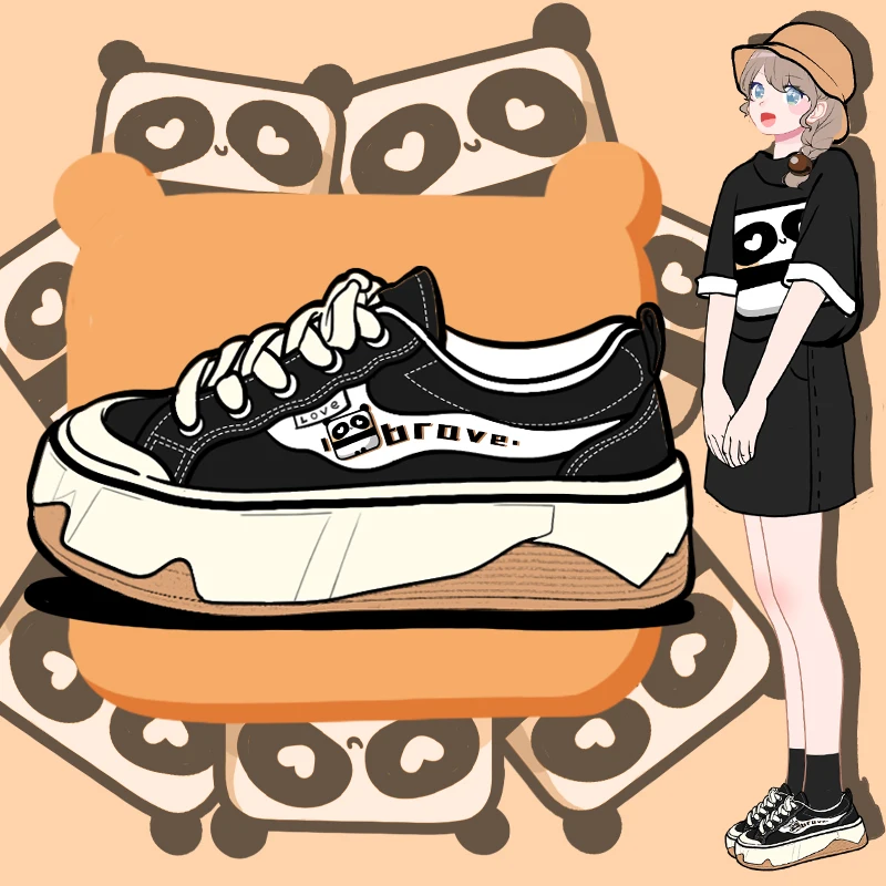 

Amy and Michael 2023 Autumn New Fashion Women Canvas Shoes Girls Students Casual Chunky Shoes Tennis Female Sneakers Low Tops