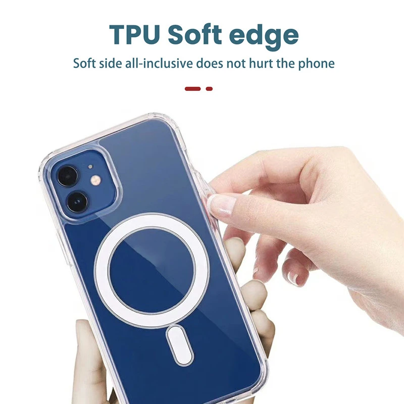 Магнитный чехол для телефона Magsafe с беспроводной зарядкой iPhone 14 13 12 11 Pro Max Mini XR X XS 8
