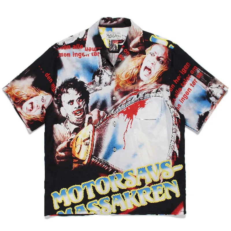 2022ss WACKO MARIA Shirt Men Women 1:1 Street Fashion Loose WACKO MARIA Men's Hawaiian Shirt