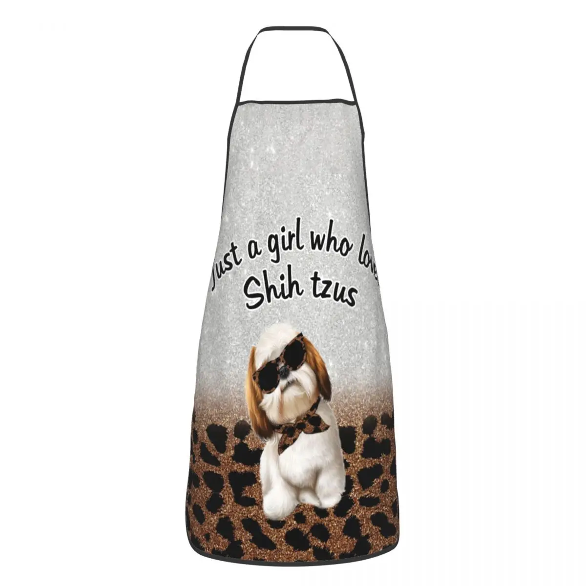 

Unisex Just A Girl Who Loves Shih Tzus Dog Kitchen Chef Cooking Baking Apron Men Women Pet Tablier Cuisine for Gardening