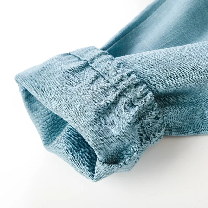 Брюки детские из хлопка и льна тонкие льняные штаны для мальчиков девочек