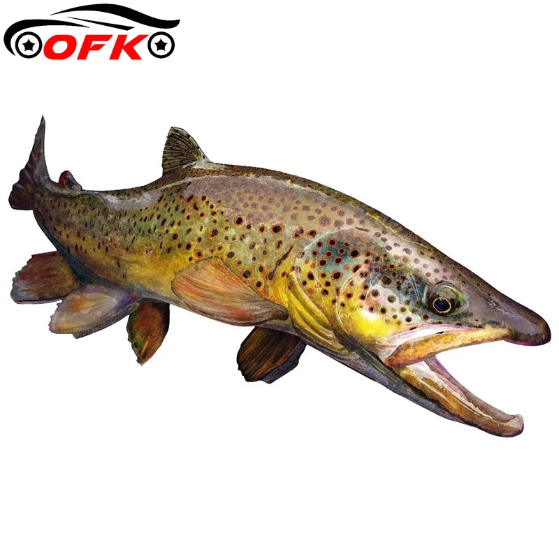 

Lifelike The Wild Brown Trout Sticker Boat Kayak Decals Car Truck Window Car Sticker Waterproof Car Accessories 13cm x 7.8cm