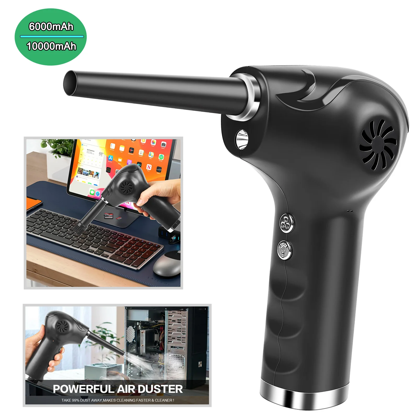 

Wireless Air Duster USB Dust Collector Handheld Compressed Air Blower Gun Cleaning for Computer Laptop Keyboard Camera Cleaning