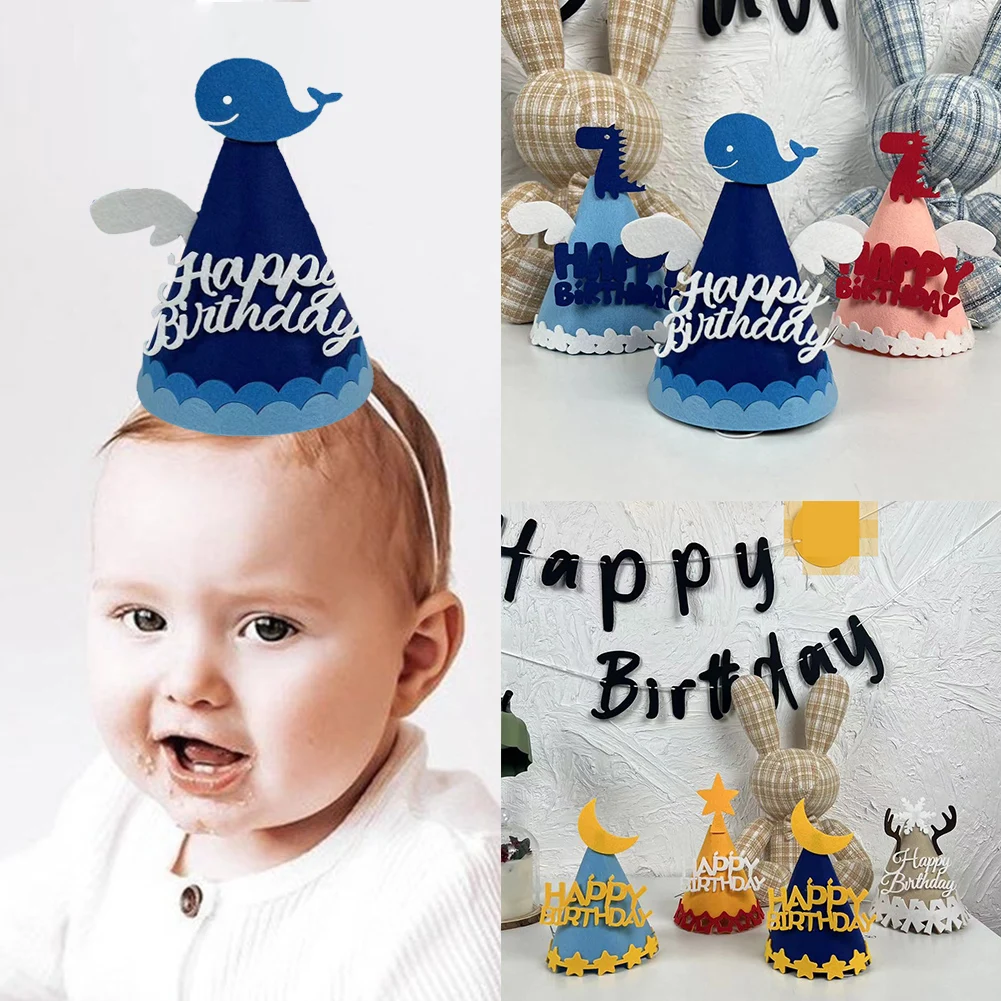 

Korean Felt Birthday Hat Creative DIY Crown Hats With Rope Cute Kids Pet Dog Bow Party Caps Christmas New Year 2022 Decoration