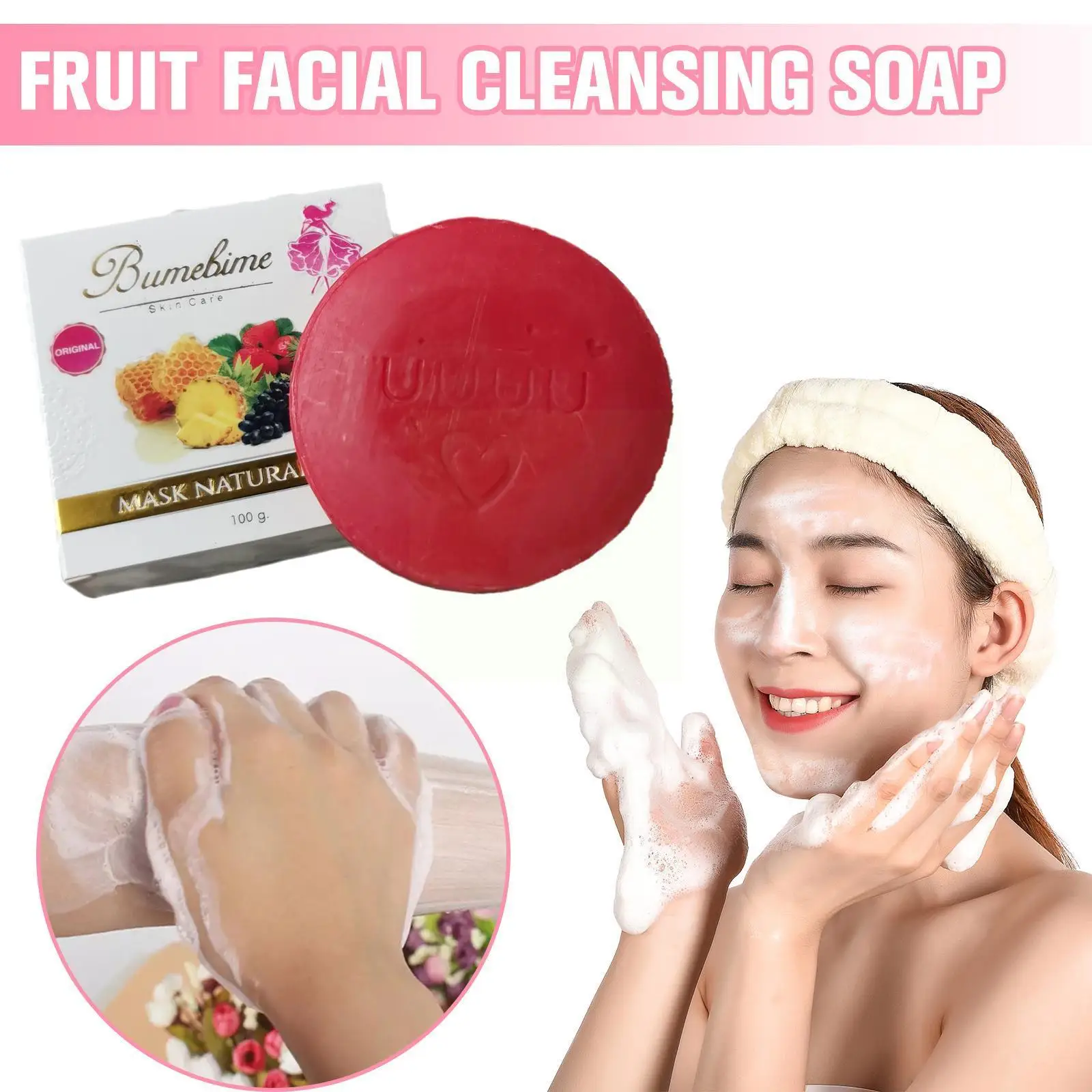 

Instant Whitening Soap Thailand Bumebime Handmade Soap Skin Bath White Essential Fruit 100g Soap Oil Natural Soaps T3t0