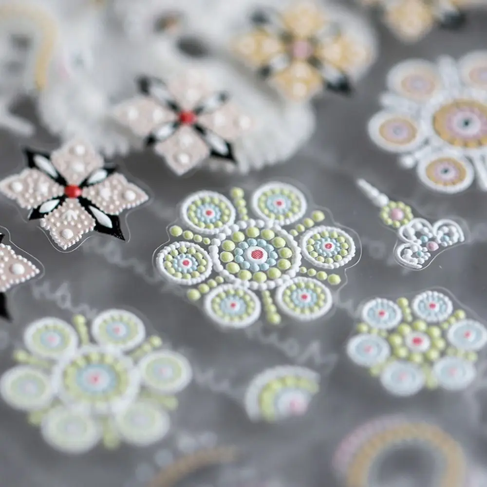

Back Glue Hand-Painted Pattern Raised Pattern Nail Art Decoration Nail Decals Manicure Ornaments Nail Emboss Stickers