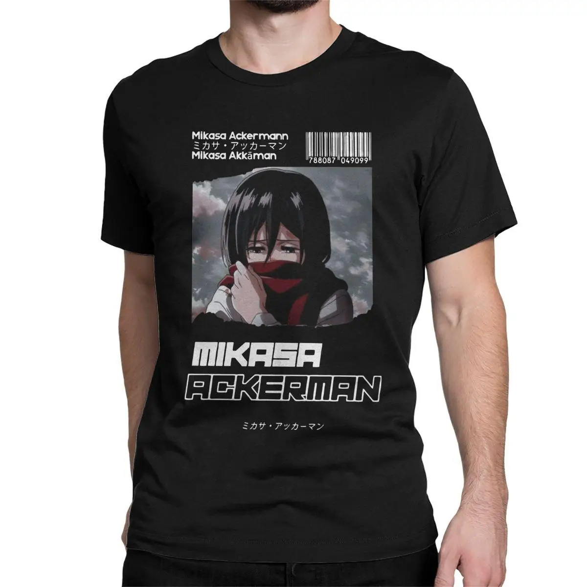 

Mikasa Ackerman Attack On Titan T-Shirts for Men Shingeki no Kyojin Pure Cotton Tees Short Sleeve T Shirts Plus Size Clothes