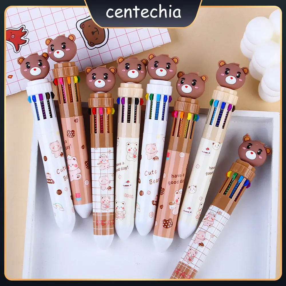 

0.022g Multicolor Ballpoint Pen Smooth Writing Ten Color Press Pen For Learning Office Quick-drying Pen Water Cute Mini Pens