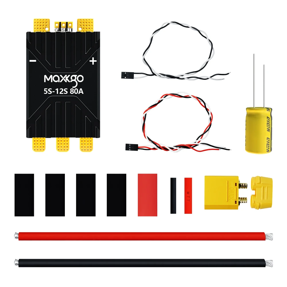 Фото MAXKGO 80A 5-12S AM32 ESC Dshot 128KHz PWM с высокой частотой перепрограммирования для мультироторных сельскохозяйственных БПЛА, дронов и самолетов с фиксированным крылом №2