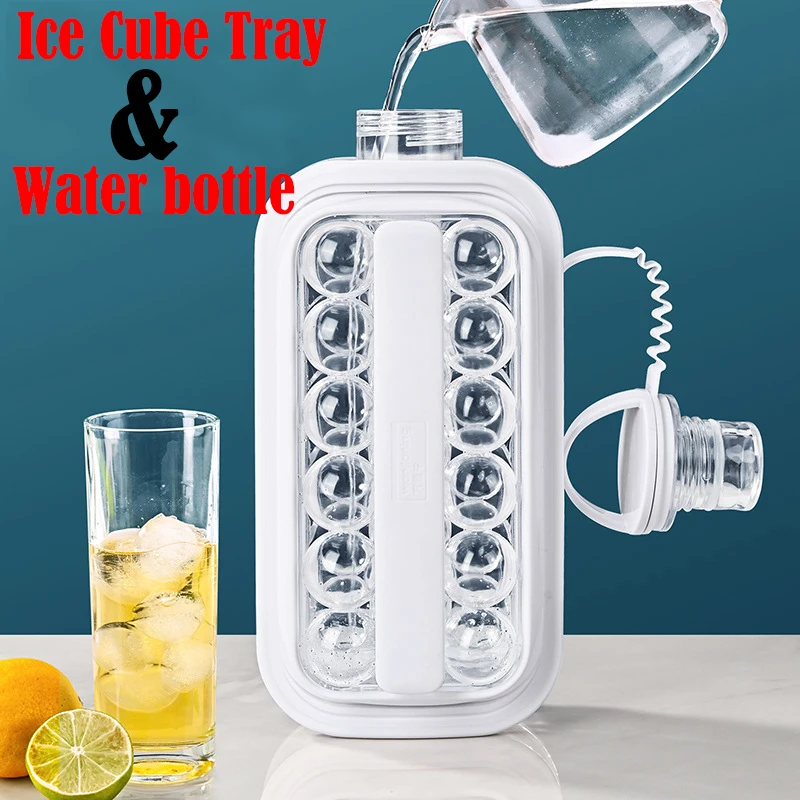 

Portable Ice Ball Maker Ice Mold 2-in-1 Kettle Ice Cube Trays for Freezer with Bin Round Square Diamond Large Mini Ice Cubes New