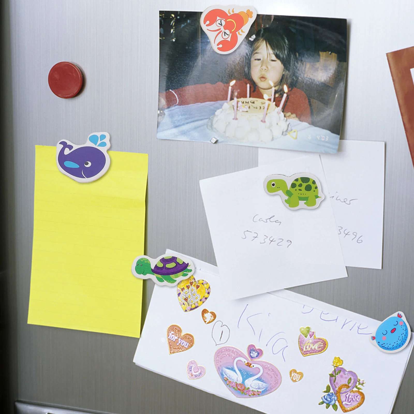 24 шт. деревянные Мультяшные наклейки на холодильник