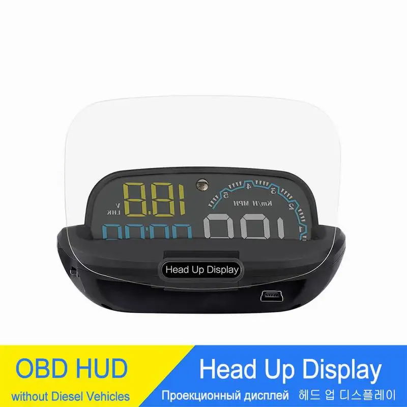 

HUD Head-up Display Auto Electronics Projector Speedometer Temperature Alarm OBD2 Smart Car System On the Car Windshield