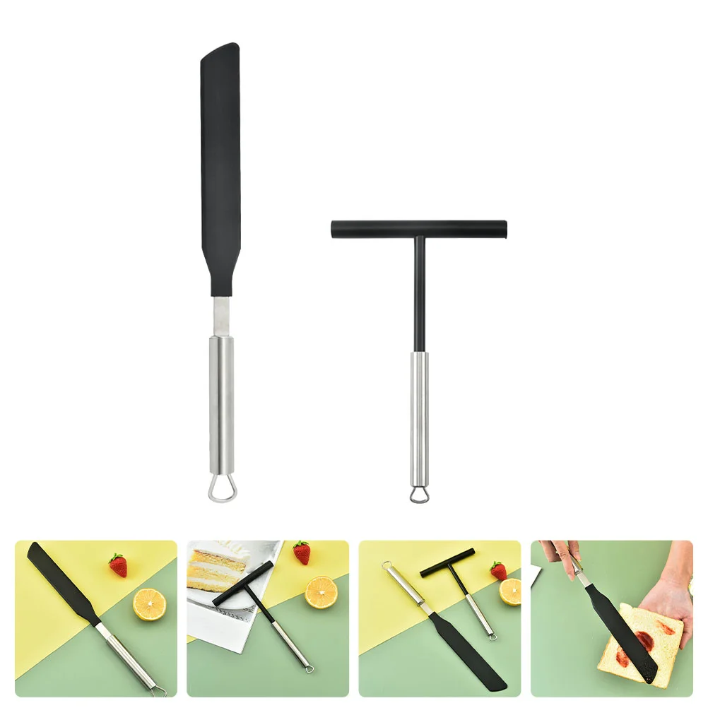 

Crepe Spatula Spreader Scraper Tool Cake Pancake Batter Maker Cream Icing Turner Spreaders Butter T Stick Pastry Baking Metal
