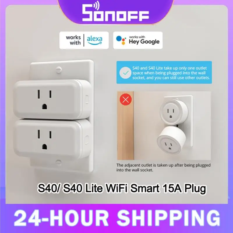 SONOFF S40/ S40 Lite WiFi Smart 15A Разъем MINI Wi-Fi Розетка для монитора питания Сопряжение Bluetooth