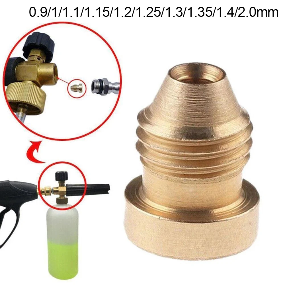 High Pressure Foam Spray Gun Nozzle Copper Core Car Washer Foam Gun Cleaning Tool 0.9-2mm Nozzle Head Replacement