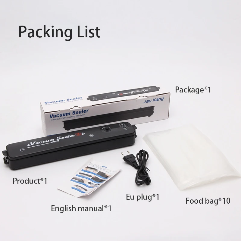 Vacuum Sealer Machine Black Style EU Plug Free Gift 10pcs Food Bags Kitchen Packer Small Sealing | Бытовая техника