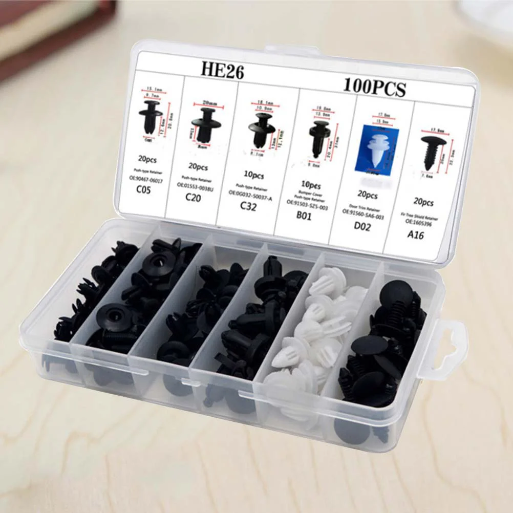 

100PCS Car Body Trim Clips Retainer Bumper Rivets Screws Car Push Type Bumper Fastener Rivet Clips Panel Push Fastener Kit