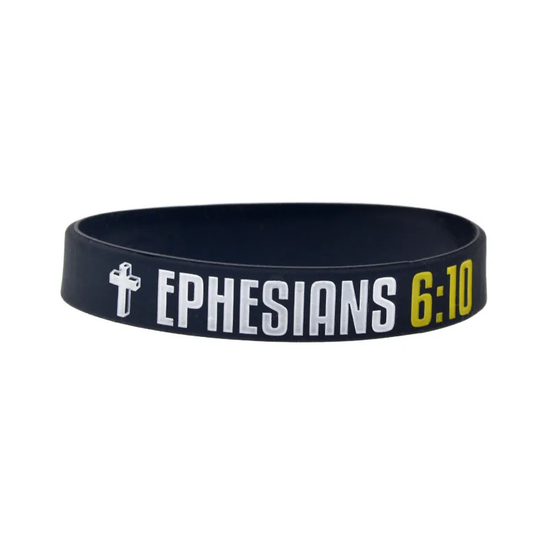 Ремешок из силиконовой резины в виде мандарина 33: 3 philippians 4:13 EPHESIANS 6:10 Люк 1:37 4 шт.