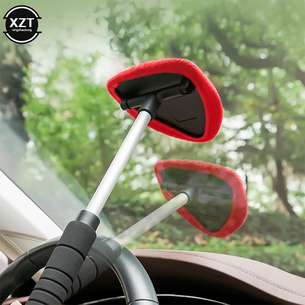 

Car Window Cleaner Brush Kit Windshield Wiper Microfiber Brush Cleaner Auto Cleaning Tool Wash Handle With Cleaning Wiper