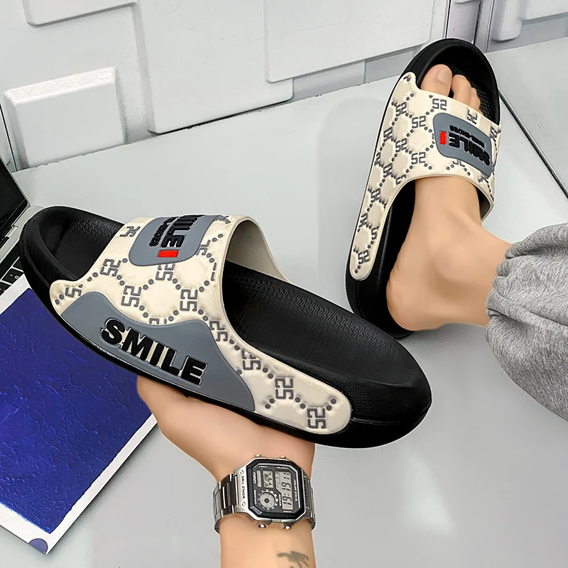 Мужские летние шлепанцы сланцы для улицы Повседневная комнатная обувь ванной