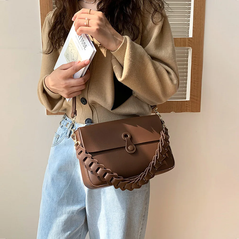 

Vintage Shoulder Bag For Women Elegant Mini Crossbody Bag PU Leather With Extra Adjustable Strap