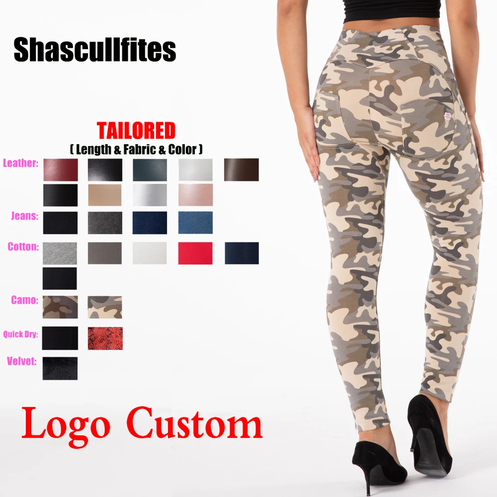 Shascullfites Tailored Outdoor Camo Pants Spring Autumn Skinny High Rise Pencil Pants Casual Womens Clothing