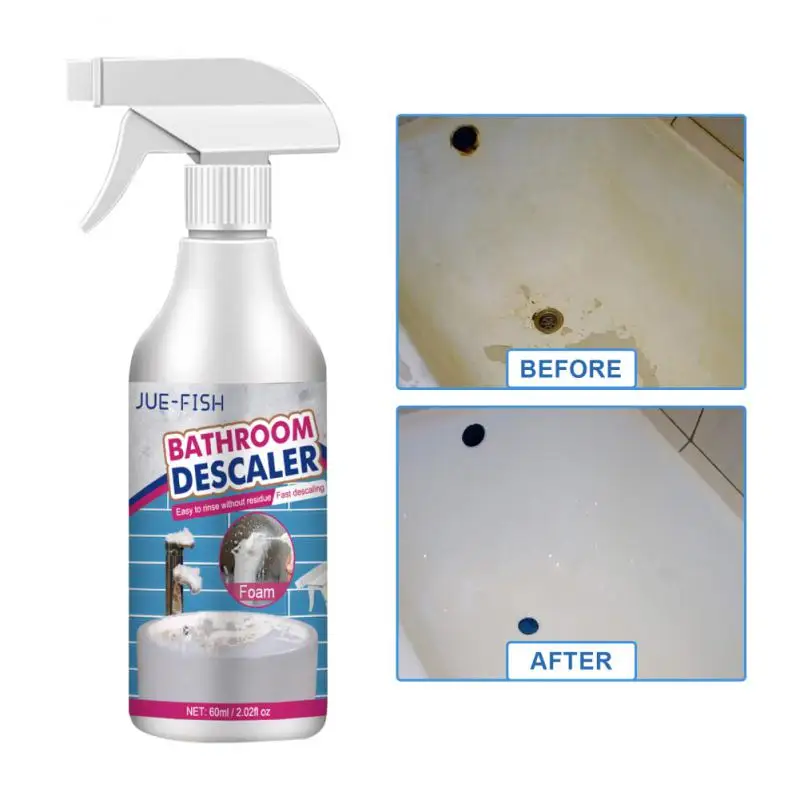 

60ml Bathroom Cleaner Toilet Faucet Rust Stain Remover Shower Room Glass Fouling Cleaner Household Multifunctional Clean Spray