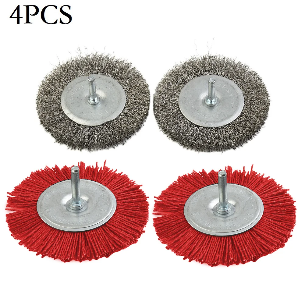

4pcs Electric Joint Brush Round Handle Cleaner Against Weeds Abrasive Wire Stainless Steel Brushes 100mm Diameter Abrasive Wheel