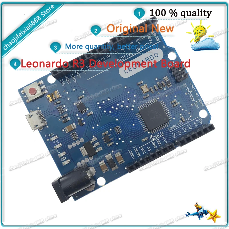 1 шт./лот! Макетная плата Leonardo R3 с микроконтроллером Atmega32u4 макетная USB-кабелем