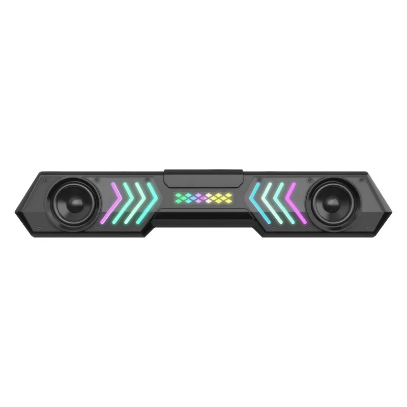 Фото Настольная проводная звуковая панель Bluetooth, компьютерный динамик, HIFI стерео звуковая коробка с динамическим RGB-световым эффектом, двойная басовая диафрагма №3