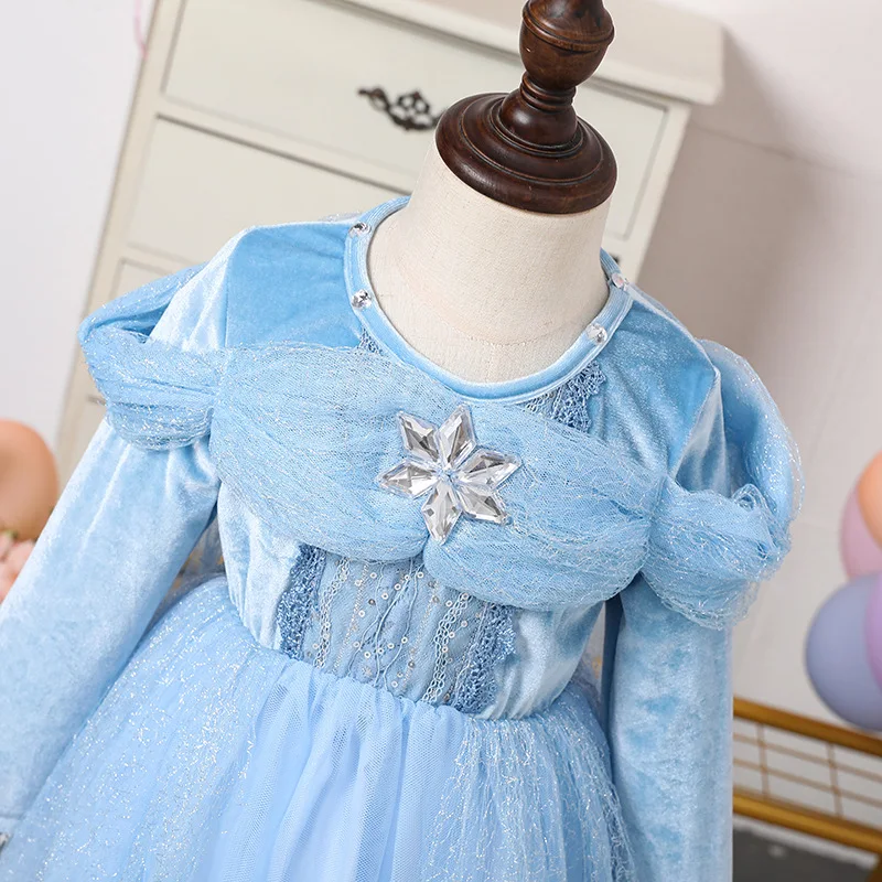 Новинка 2023 платья для девочек детское платье Холодное сердце Эльзы принцессы с