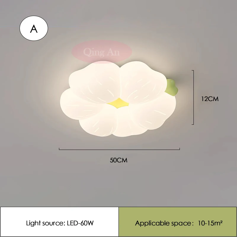

Современные светодиодные потолочные светильники для гостиной, цветочный светильник, романтическая теплая детская комната, потолочные светильники для спальни для мальчиков и девочек
