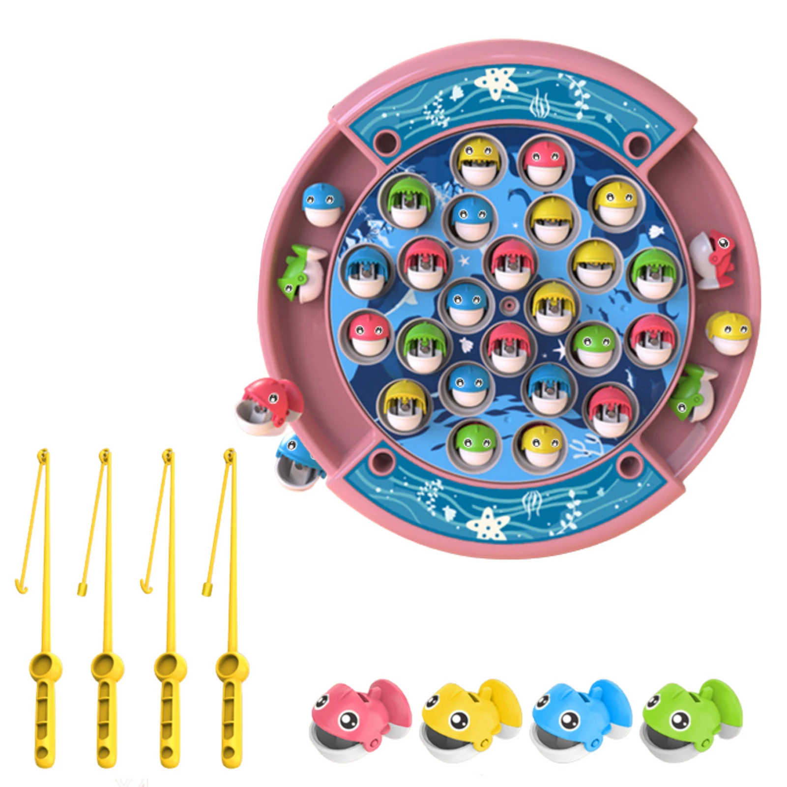 

Fishing Games For Kids 3-5 Toy Fishing Pole Musical Fish Toys For Kids Montessori Learning Educational Toy Board Game For