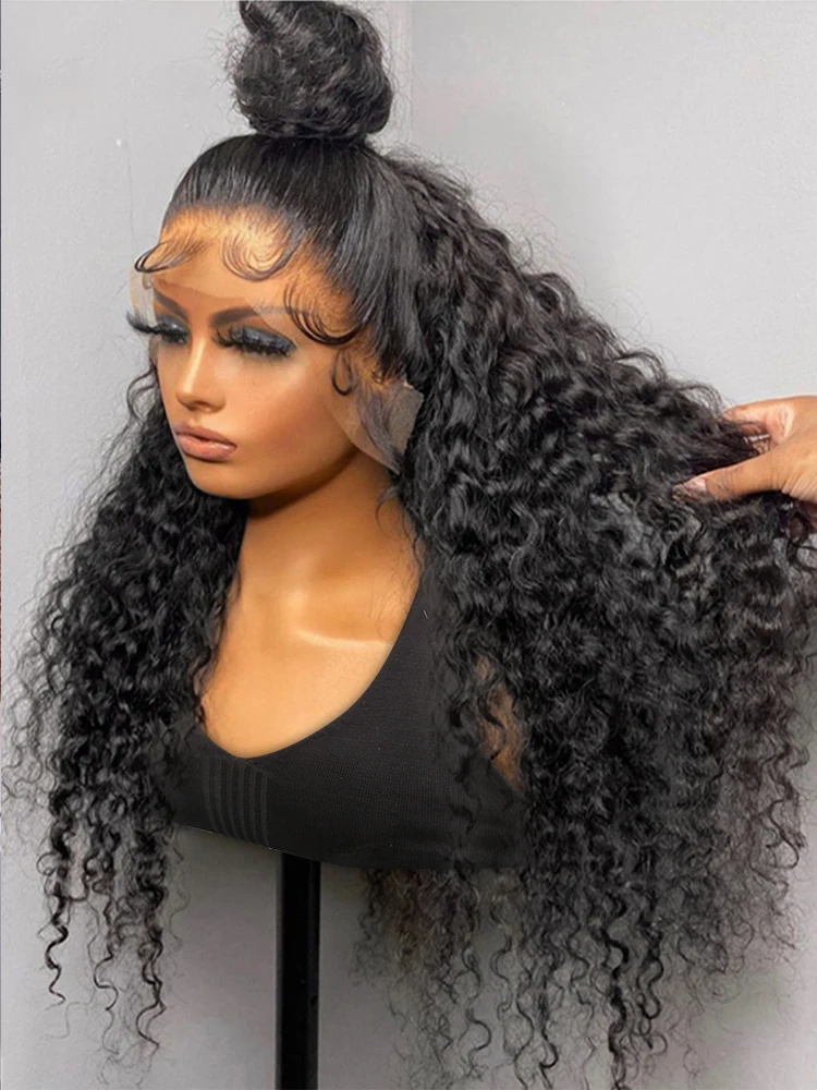 30 32 40 Inch Loose Deep Wave 200 Density 360 Lace Frontal Human Hair Wigs Brazilian Water Curly 13X4 Lace Front Wig For Women