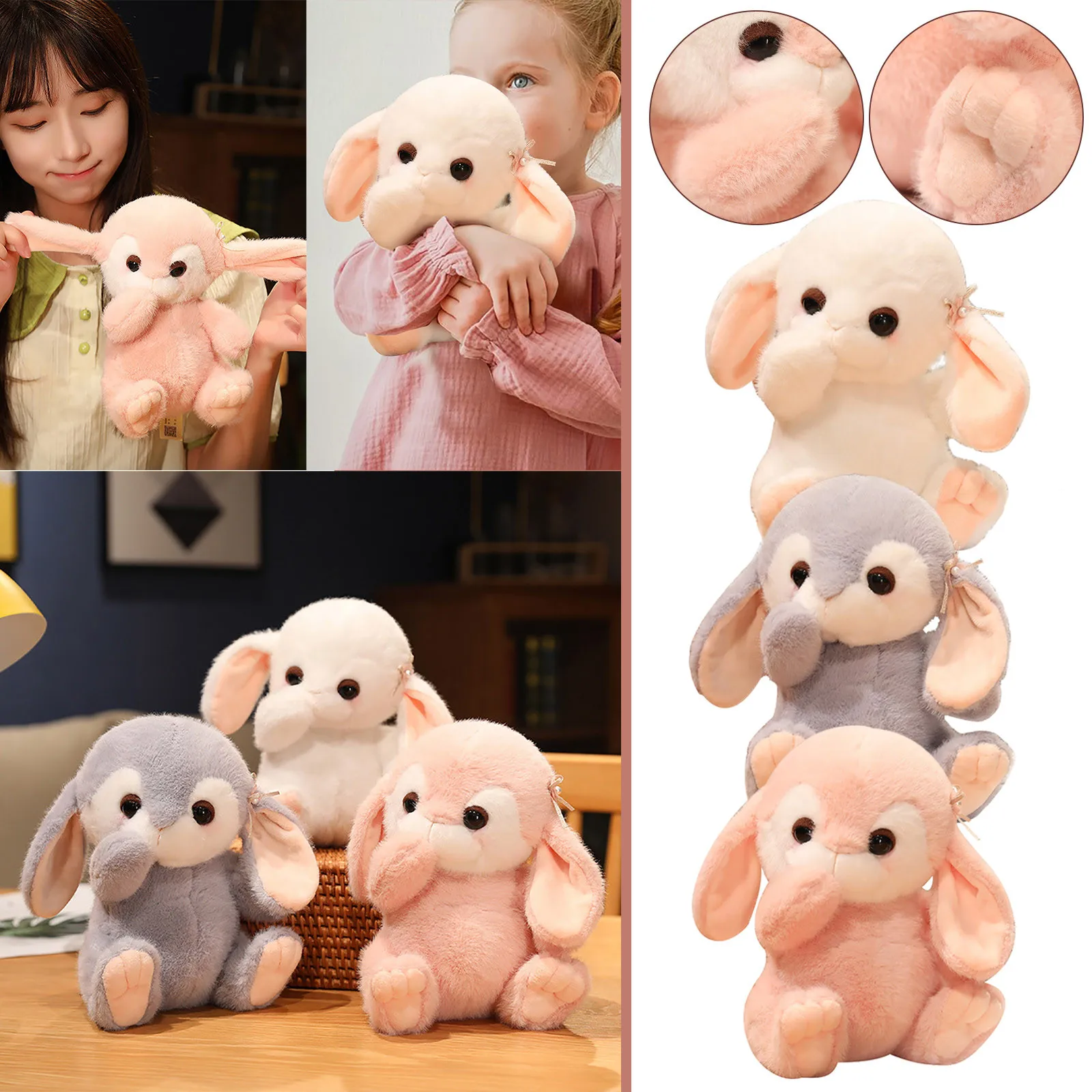 

Reverse Plush The Cute Rabbit Doll Is Suitable For Children To Use As A Decorative Gift On The Bookshelf And Animal Plush Cute