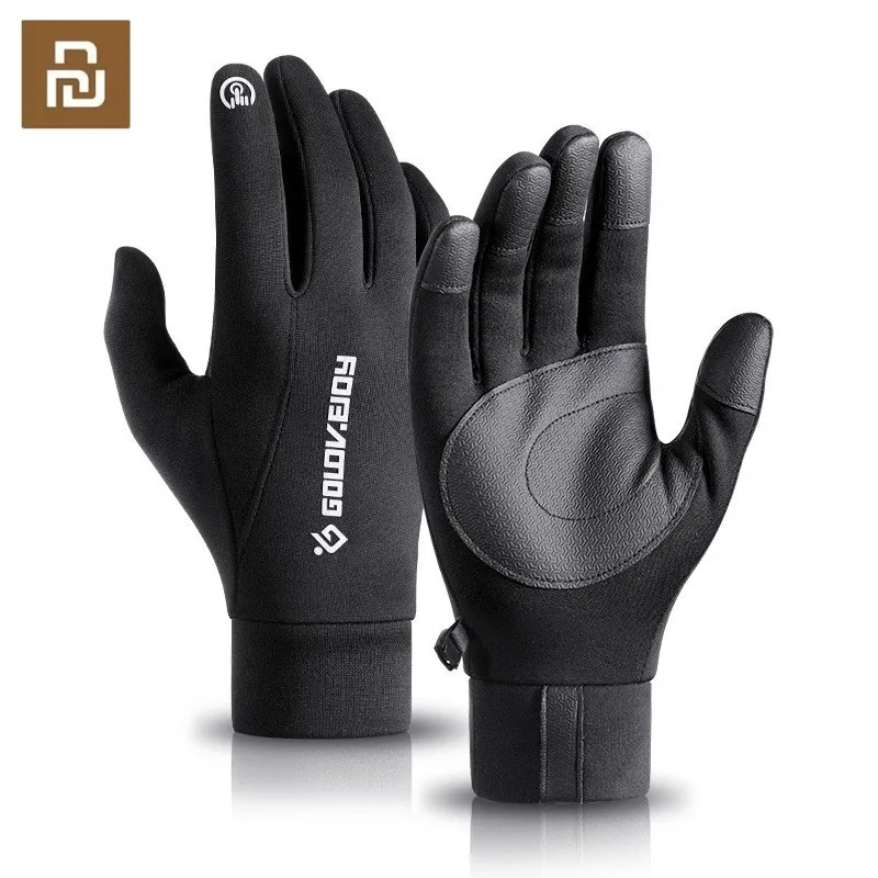 

Зимние велосипедные перчатки Youpin, перчатки с закрытыми пальцами для сенсорного экрана, мужские и женские ветрозащитные теплые перчатки, Не...