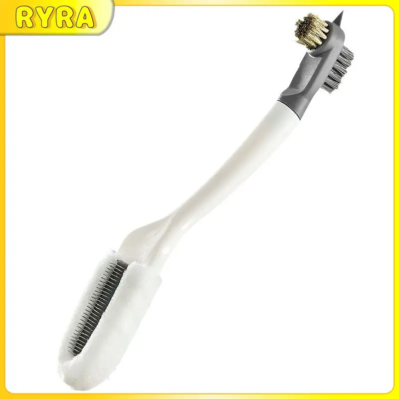 

2 In 1Shoe Brush White Long-handled Cleaning Brush For Suede Nubuck Shoes Shoes Shape Shoe Cleaner Detail Brush