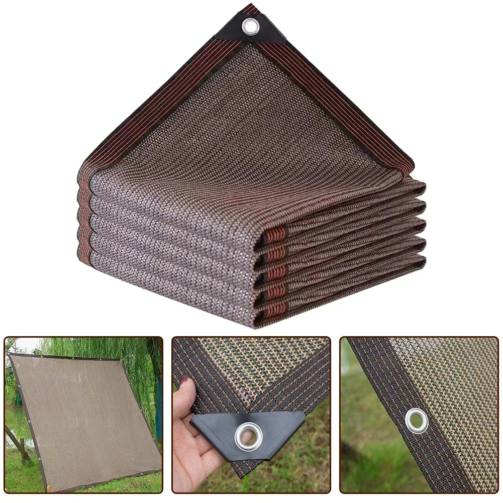 1 шт. Summer Brown Sunshade Net Garden Sun Shelter Outdoor Shading Markiza przeciwsłoneczna 2x4m 2x5m 3x4m 3x5m