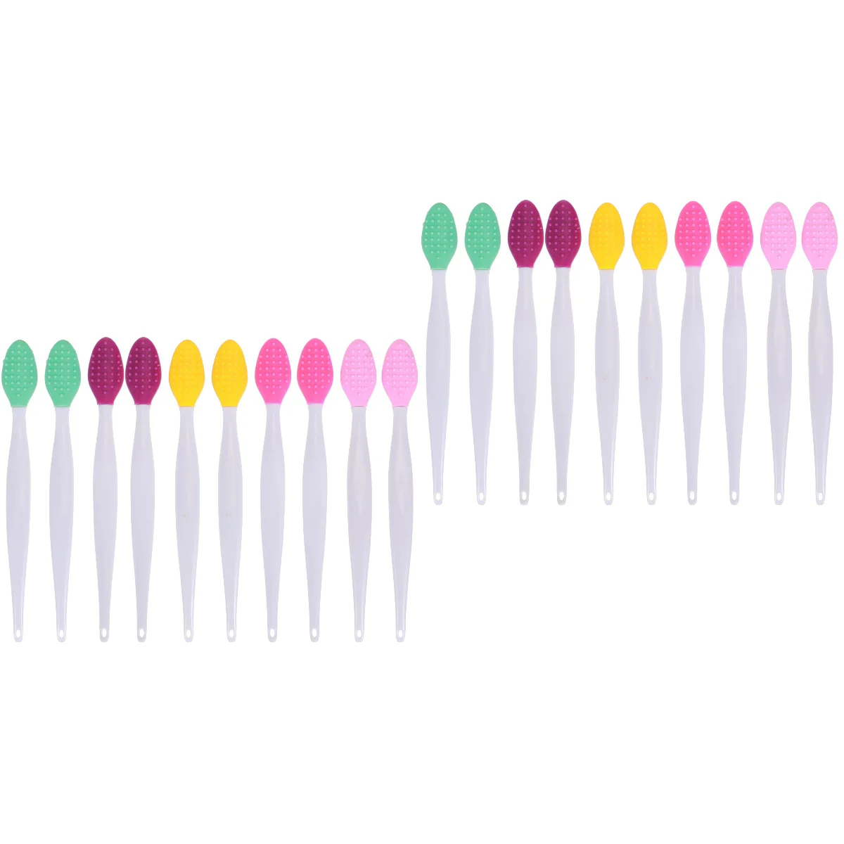 

20 pcs Silicone Nose Brush Nose Blackhead Brush Lip Brush Tool for Females