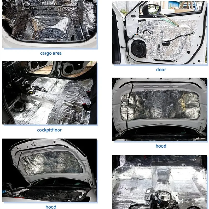 50x200cm 5/10mm Car Sound Deadener Mat Noise Bonnet Insulation Deadening Proofing Cotton for Hood Engine Sticker | Автомобили и