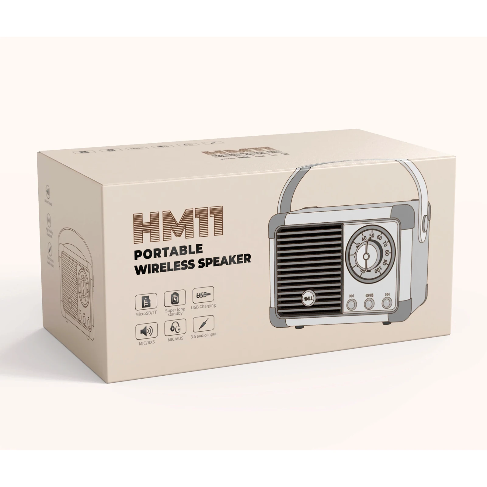 Мини беспроводной Bluetooth-динамик в стиле ретро винтажный Портативный