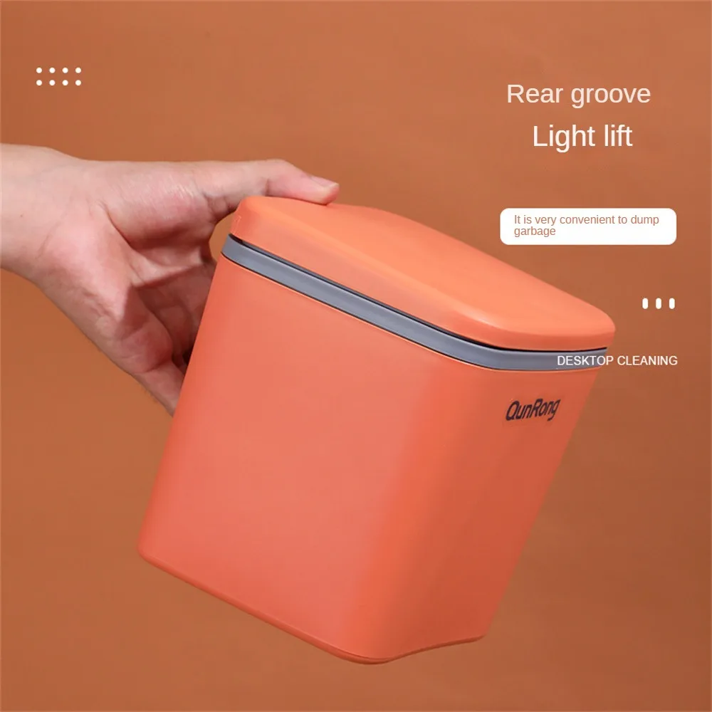 

Office Press Flip Paper Baskets Simple With Lid Press Type Without Dirty Hands Large Capacity Saving Space Bedroom Tool Office