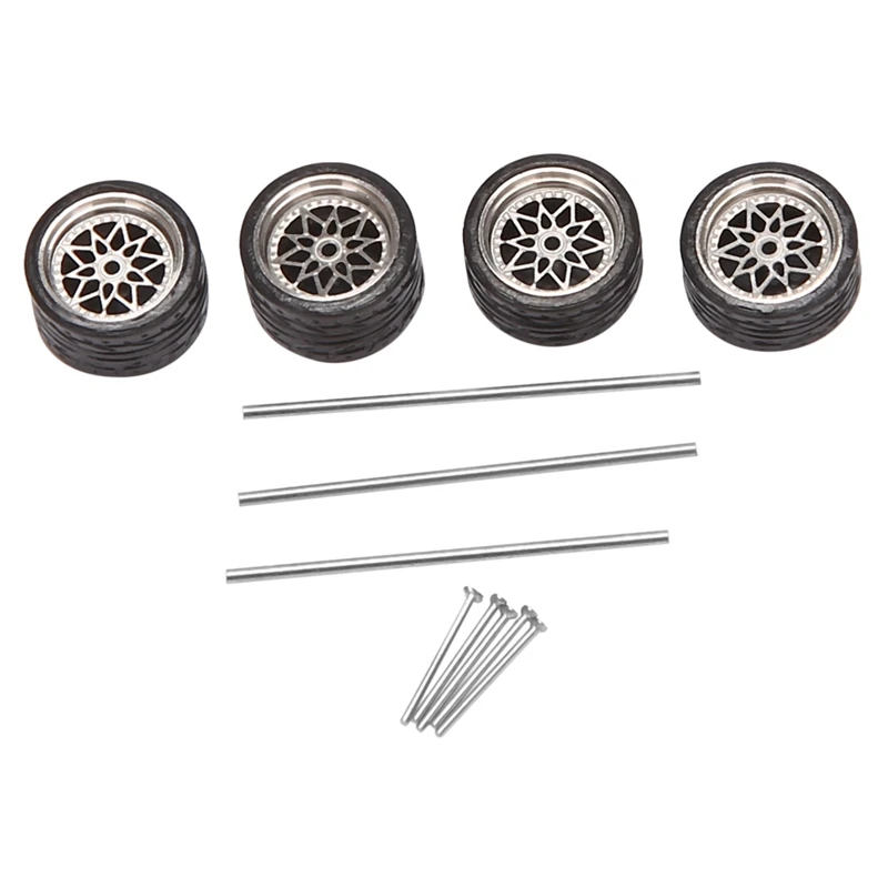 

Пароварка, 4 шт., масштаб 1/64, колеса из сплава, модель из сплава, автомобильная универсальная Модифицированная шина для 1:64 автомобилей, шина о...