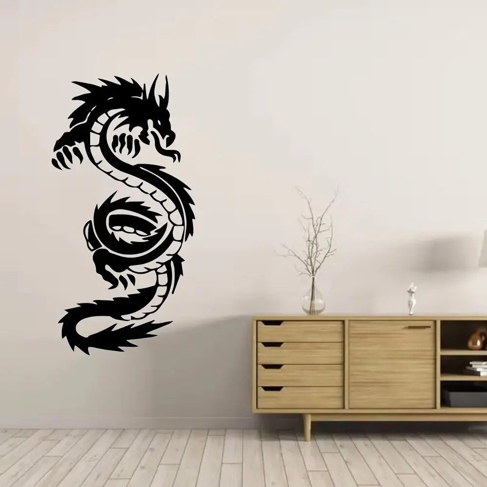 Горячие Черные Мультяшные наклейки на стену дракона ПВХ роспись искусство