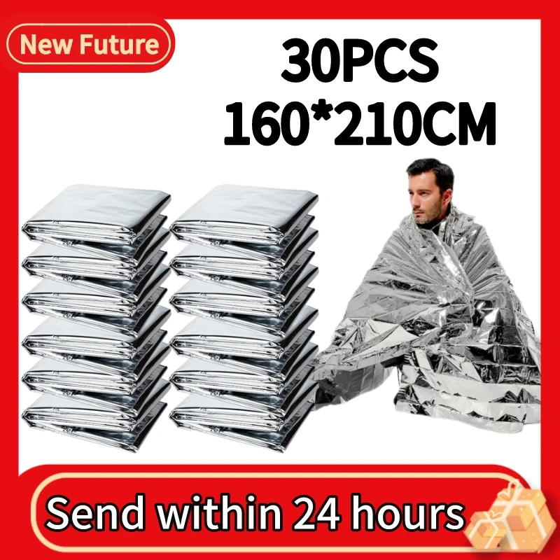 

Emergency Blanket Outdoor Survive First Aid Military Rescue Kit Windproof Waterproof Foil Thermal Blanket Survival Kit Gear