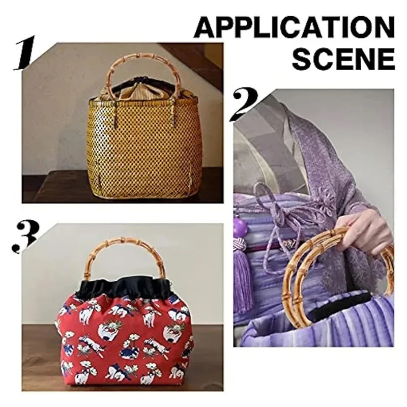 Новая круглая бамбуковая сумка D-образной формы деревянные ручки ручной работы