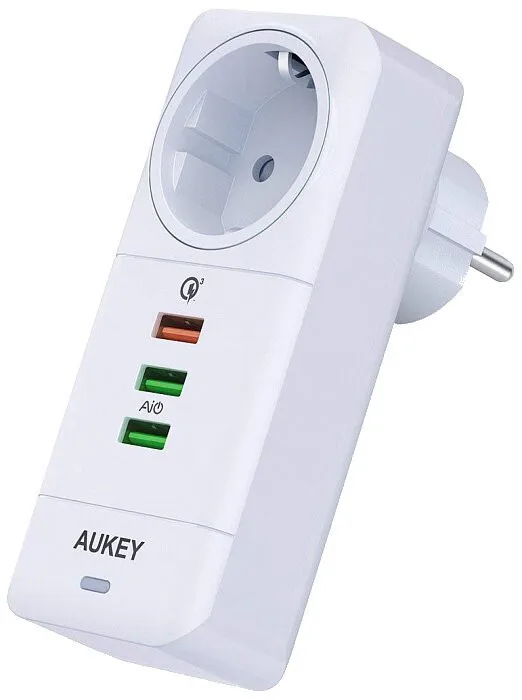 Сетевое зарядное устройство Aukey Wall Charger с европейской розеткой и 3 USB цвет Белый