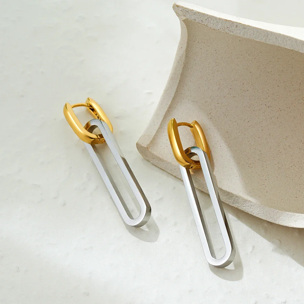 Крутые съемные серьги-подвески в стиле панк для девушек со съемными звеньями на